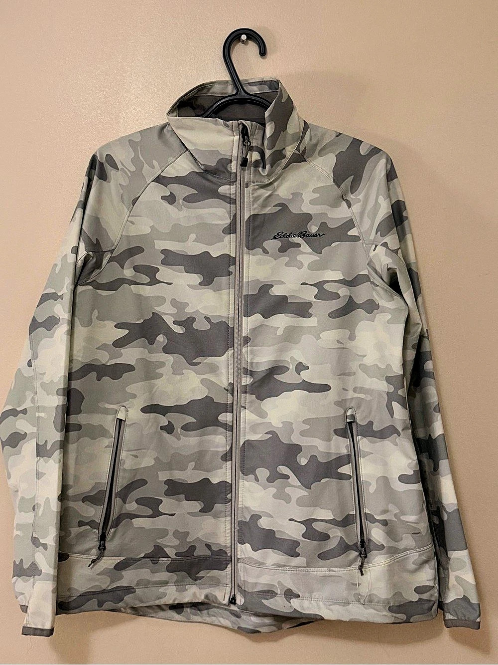 Eddie Bauer Camo Utility Jacket Gray & Green Size Large Like New